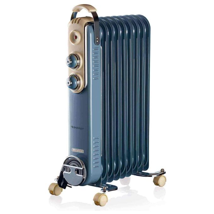 Ariete 838 Radiatore a Olio Vintage 9 Elementi Riscaldanti 2000W Celeste