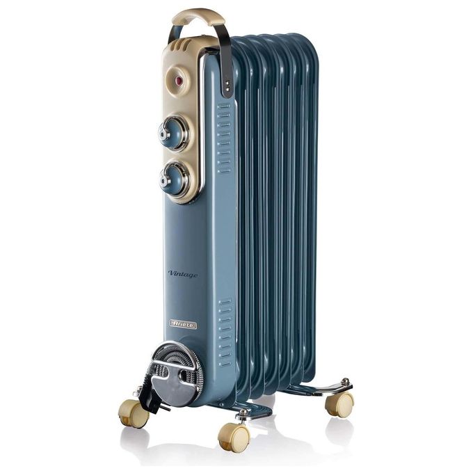 Ariete 837 Radiatore a Olio Vintage 7 Elementi Riscaldanti 1500W Celeste