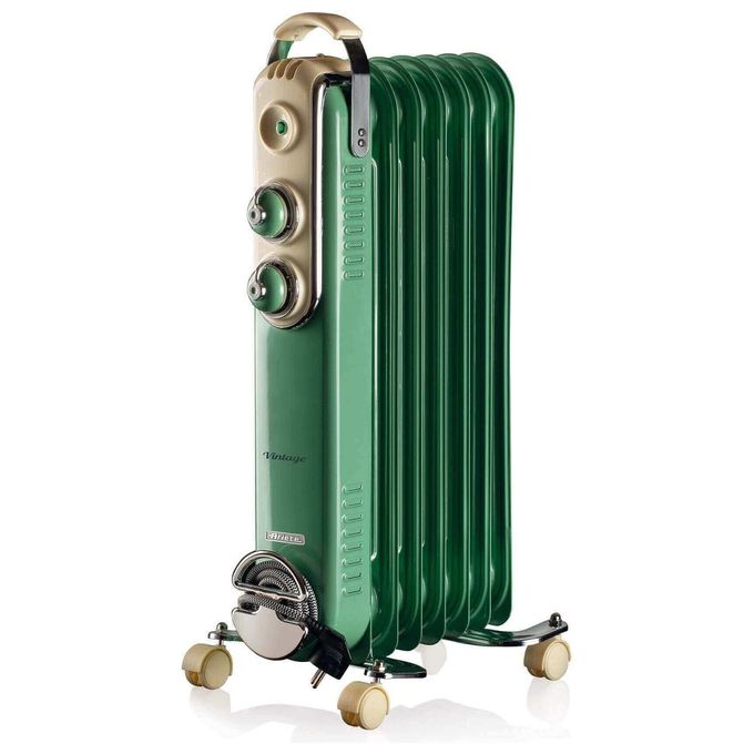 Ariete 837 Radiatore a Olio Vintage 7 Elementi Riscaldanti 1500W Verde