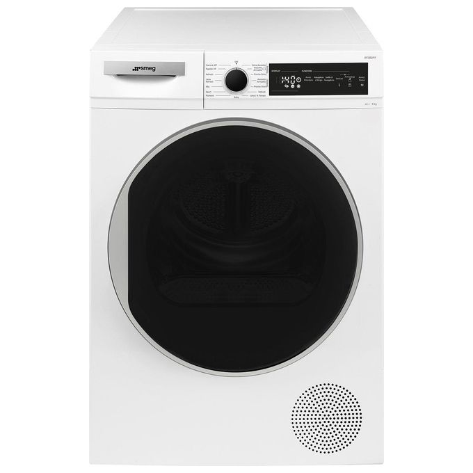 Smeg DT282PIT Asciugatrice a Condensa con Pompa di Calore Classe energetica A++ Capacita' di carico 8 Kg Display Led Oblo' Nero