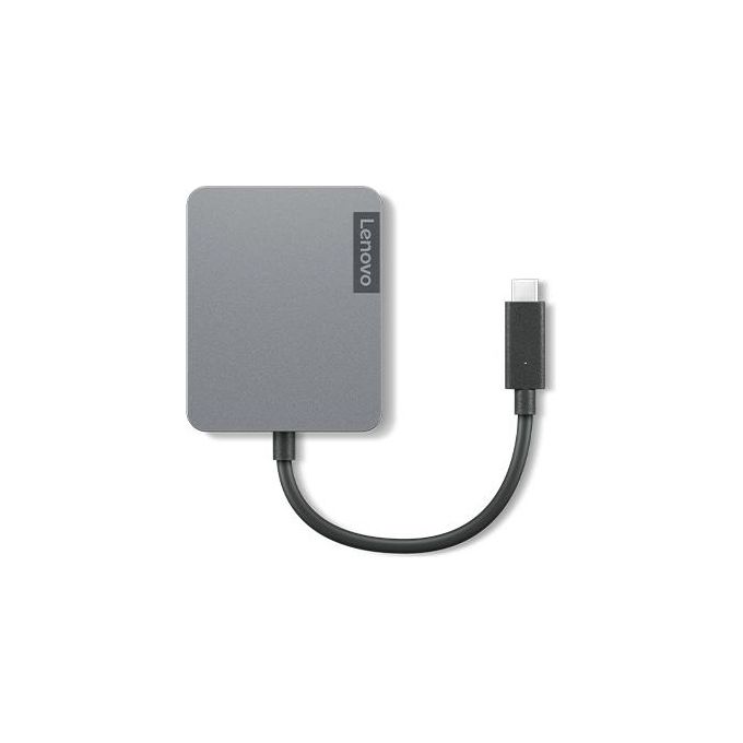 Lenovo 4X91A30366 Hub di Interfaccia USB 2.0 Type-C Grigio