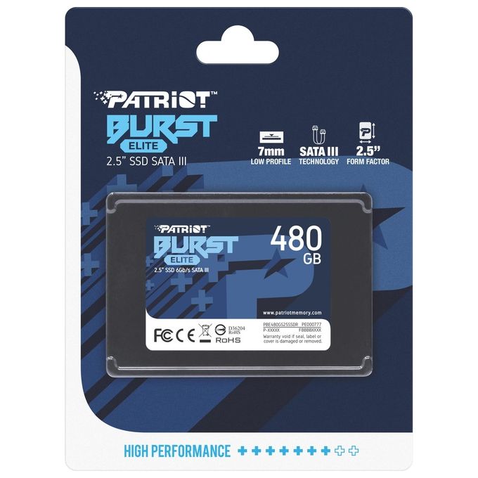 Patriot PBE480GS25SSDR Solid State Disk 2.5'' 480Gb Sata 3
