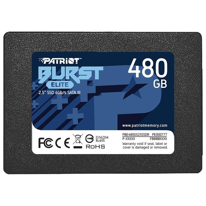 Patriot PBE480GS25SSDR Solid State Disk 2.5'' 480Gb Sata 3