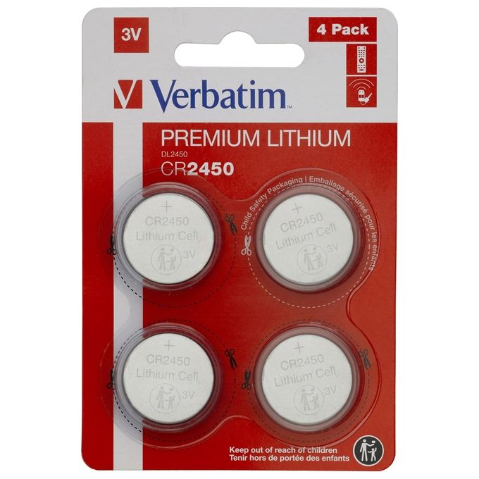 Verbatim CR2450 Batteria monouso Litio 4 Pezzi