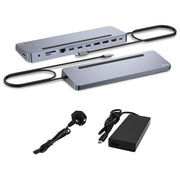 I-Tec Usb-c Metal Ergonomic 3x 4k Display Docking Station With Power Delivery 100W  Universal Charger 100W