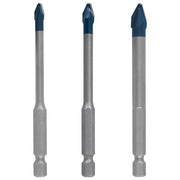 Bosch 2608900595 EXPERT Set di Punte HEX-9 HardCeramic per Piastrelle Dure e Tegole 5 6 8 mm Foratura a Secco Durata Fino a 10 Volte Superiore colore Nero
