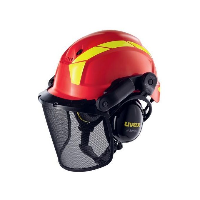 Uvex Casco di Sicurezza Forestale Pheos Rosso