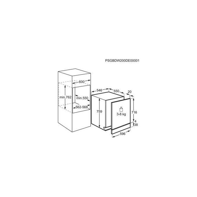 Electrolux KESC5300L Serie 600 Lavastoviglie da Incasso a Scomparsa Totale 12 Coperti Classe Energetica D Mulinello satellitare Inverter Sensore di torbidita' dell'acqua 55 cm