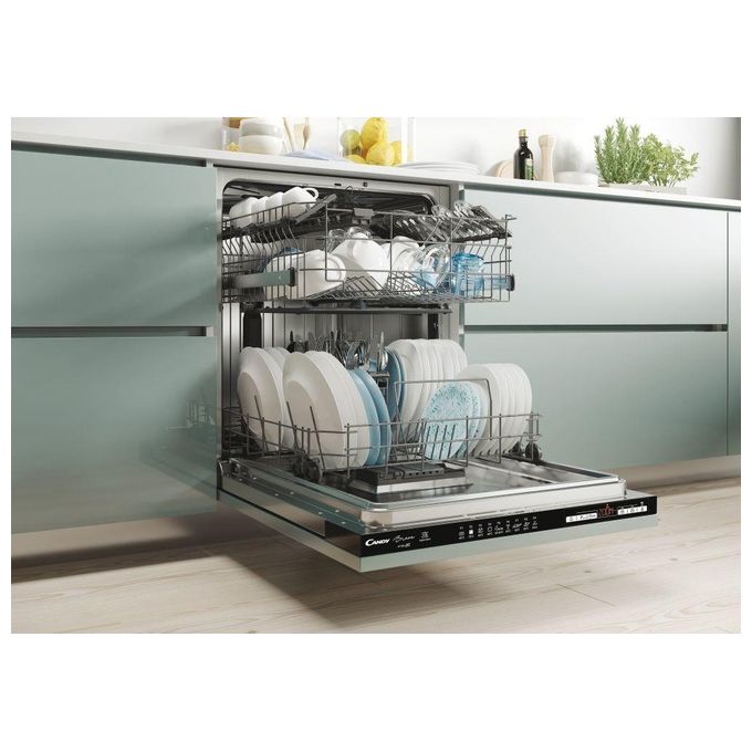 Candy CDIN 4D340PB Brava Lavastoviglie da Incasso Scomparsa Totale 13 Coperti Classe energetica D (A+++) 9 Programmi Wifi+Bluetooth 5Digit Funzione Speciale Zoom Total Water Block Automatic Open Door 60 cm