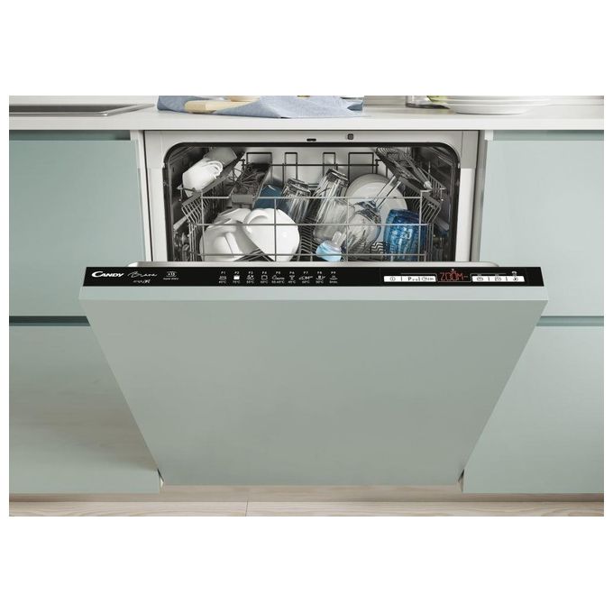 Candy CDIN 4D340PB Brava Lavastoviglie da Incasso Scomparsa Totale 13 Coperti Classe energetica D (A+++) 9 Programmi Wifi+Bluetooth 5Digit Funzione Speciale Zoom Total Water Block Automatic Open Door 60 cm