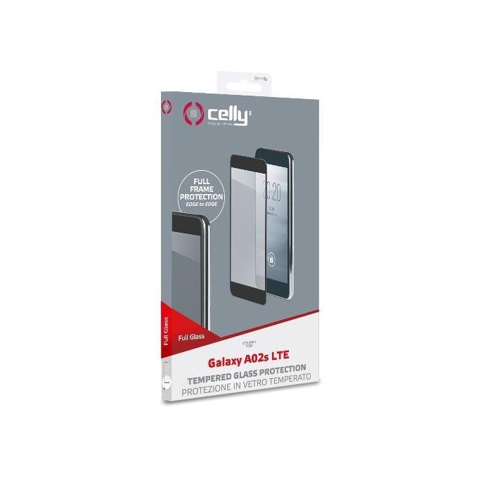 Celly Full Glass per Samsung Galaxy A02S Nero