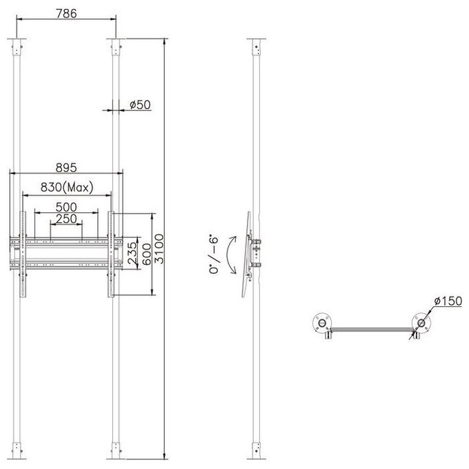 Itb Solution Supporto per Display Espositivi 100'' Nero