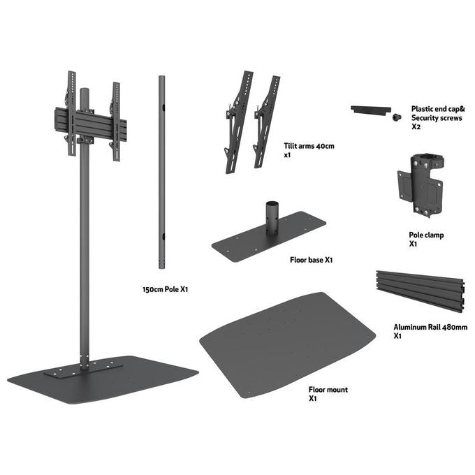 ITB 8946 Supporto per Display Espositivi 65'' Nero