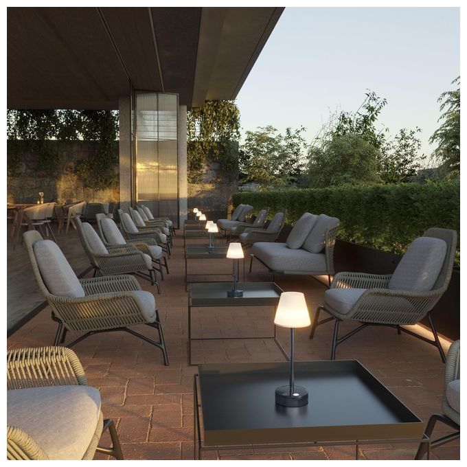 New Garden Lola Slim 30 Lampada da Tavolo a Batteria Oro Rosa