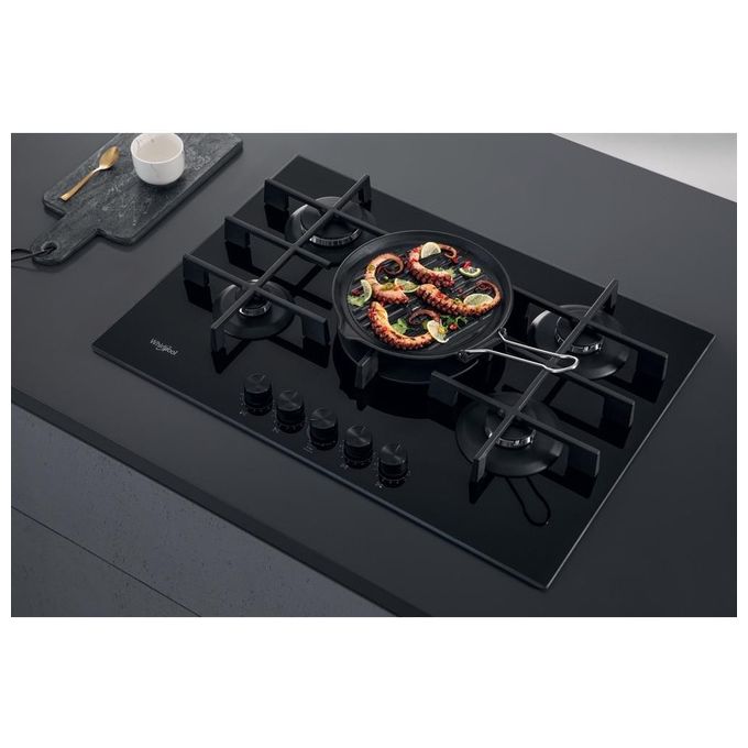 Whirlpool GOWL 758-NB Piano Cottura a Gas 5 Zone 75cm Nero