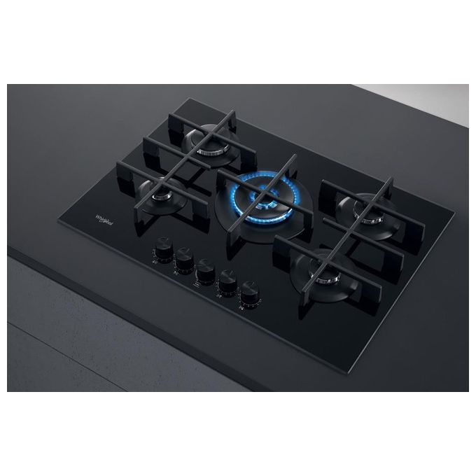 Whirlpool GOWL 758-NB Piano Cottura a Gas 5 Zone 75cm Nero