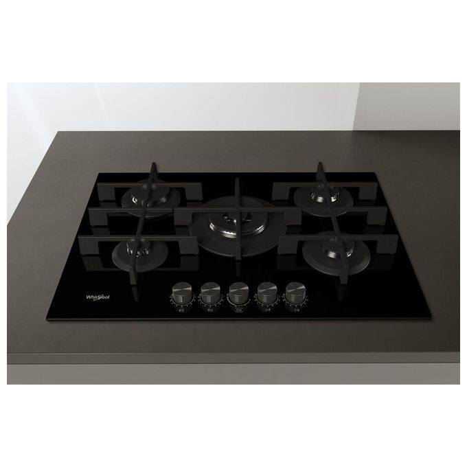 Whirlpool GOWL 758-NB Piano Cottura a Gas 5 Zone 75cm Nero