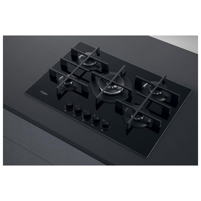 Whirlpool GOWL 758-NB Piano Cottura a Gas 5 Zone 75cm Nero