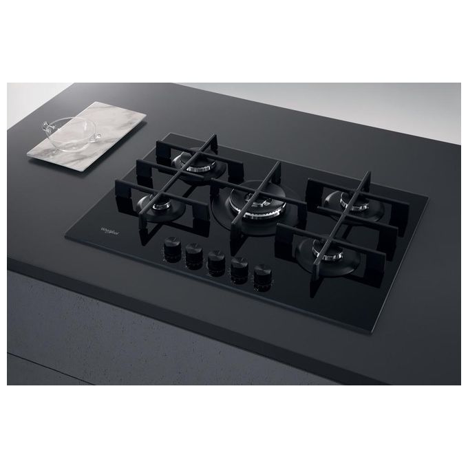 Whirlpool GOWL 758-NB Piano Cottura a Gas 5 Zone 75cm Nero