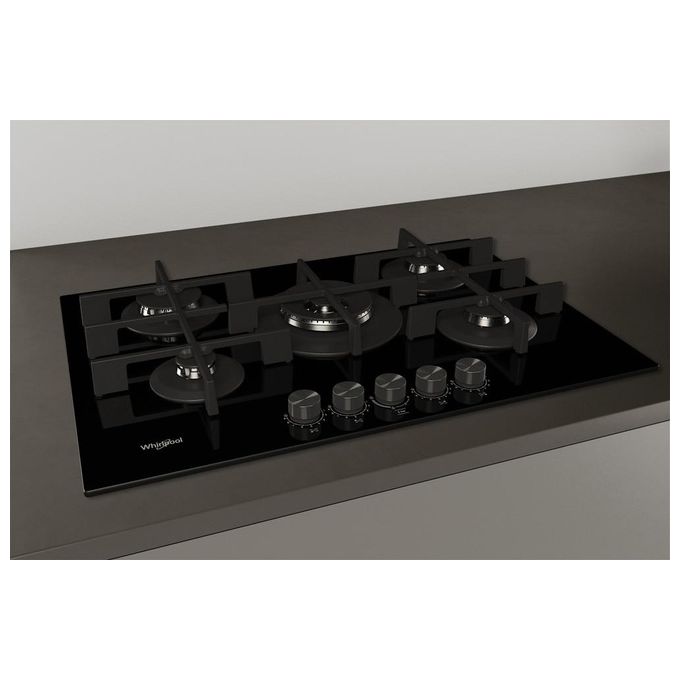 Whirlpool GOWL 758-NB Piano Cottura a Gas 5 Zone 75cm Nero
