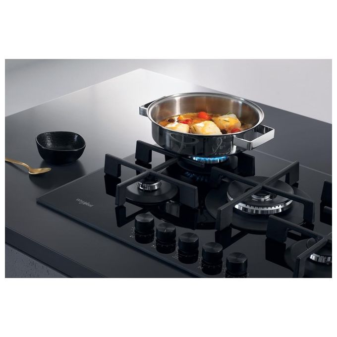 Whirlpool GOWL 758-NB Piano Cottura a Gas 5 Zone 75cm Nero