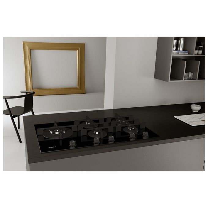 Whirlpool GOWL 958-NB Piano Cottura a Gas 5 Zone 86 cm Nero