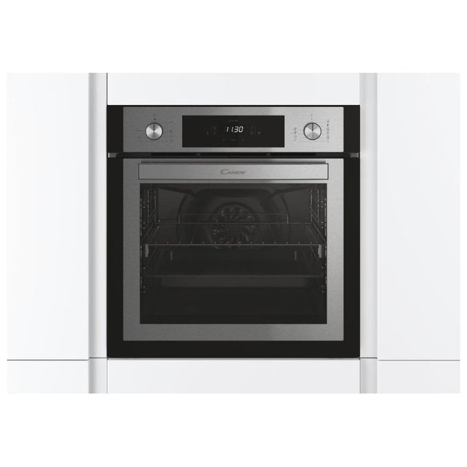 Candy FCNE825XL WIFI Forno Elettrico Multifunzione Capacita' 70 Litri Classe energetica A+ 8 funzioni Timer Touch Softclose Castelletto e guide telescopiche Aquactiva Wifi 60 cm Inox