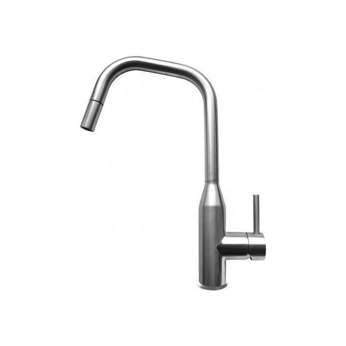Elleci MIKDRPIN Dora Plus Miscelatore monocomando con canna girevole e doccetta estraibile Modern Inox
