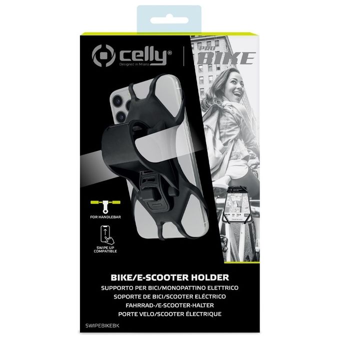 Celly Swipe Supporto per Smartphone da Bici Nero