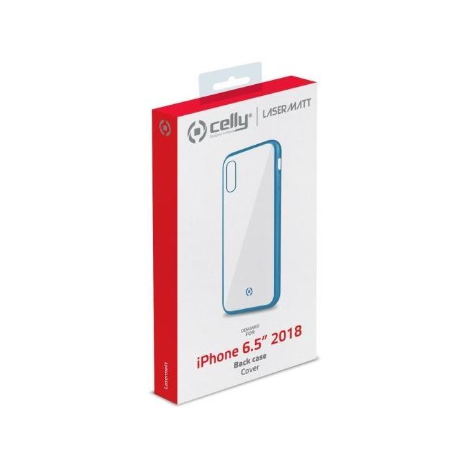 Celly Lase Matt Cover per iPhone XS Max Azzurro