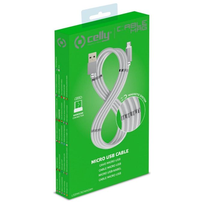 Celly Cavo Usb-A Micro Magnetico Bianco