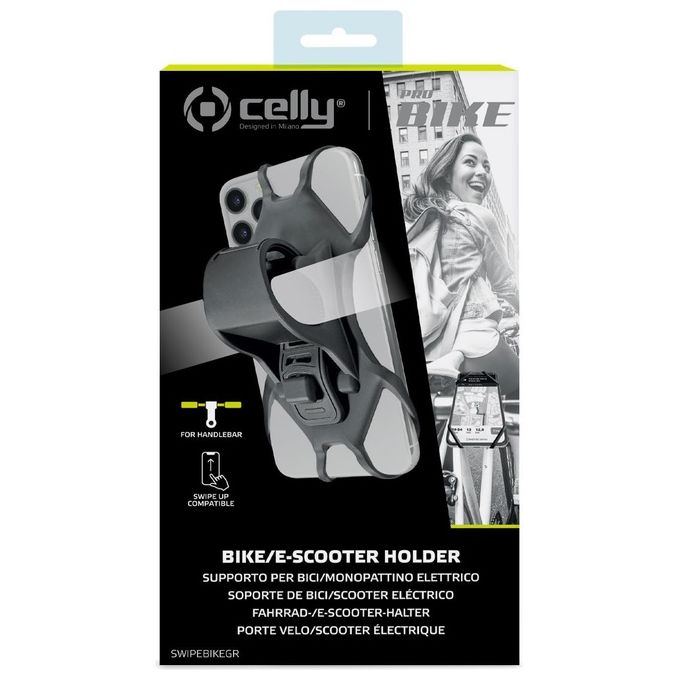 Celly Swipe Supporto per Smartphone da Bici Nero
