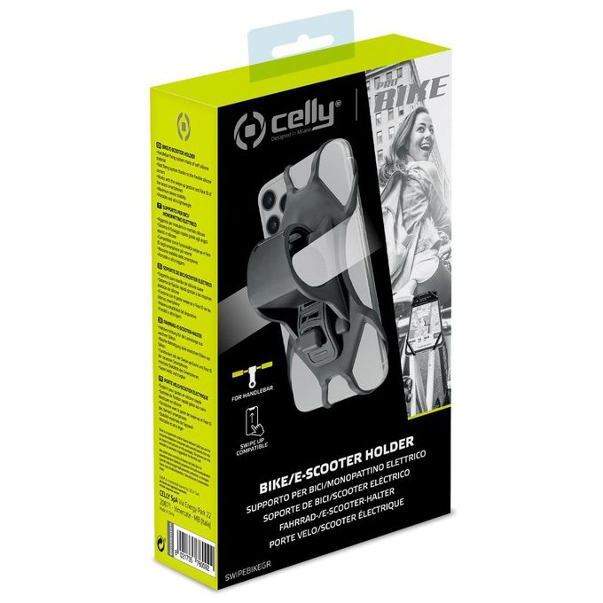 Celly Swipe Supporto per Smartphone da Bici Nero