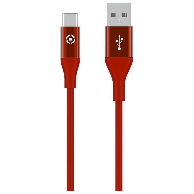 Celly Usb a Usb-C Color 3mt Rosso