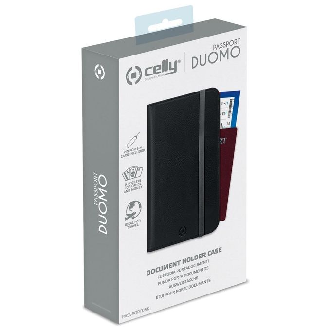 Celly Duomo Passport Holder Porta Passaporto Nero