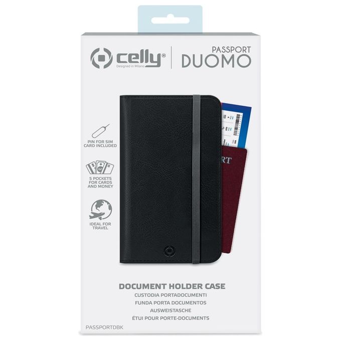 Celly Duomo Passport Holder Porta Passaporto Nero