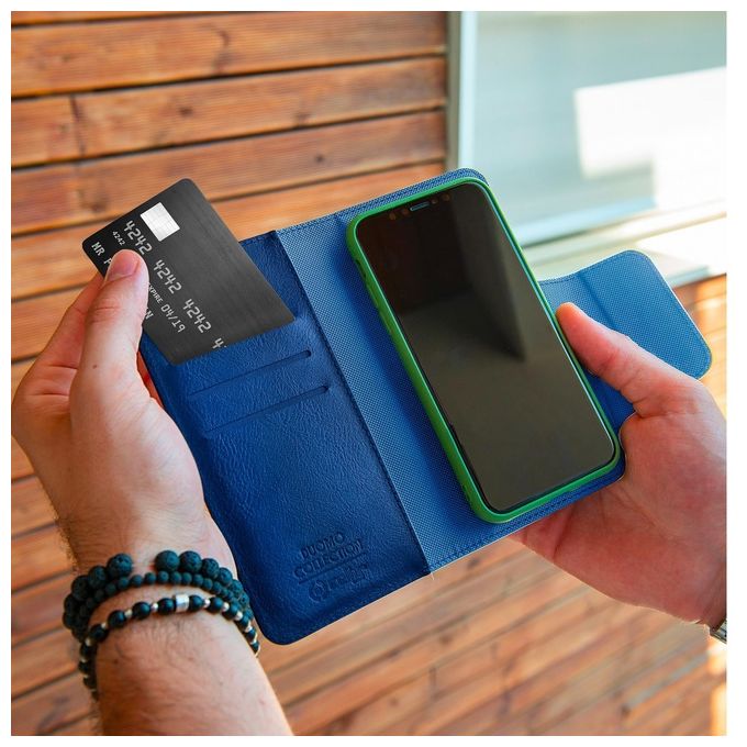 Celly Duomo Wallet Case Custodia per Smartphone 5.8'' Blu
