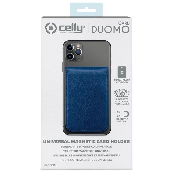 Celly Duomo Card Holder Portacarte per Smartphone Blu