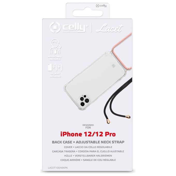Celly Lacet Case per iPhone 13 Pro Nero-Rosa