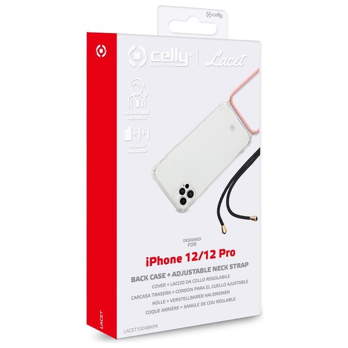 Celly Lacet Case per iPhone 13 Pro Nero-Rosa