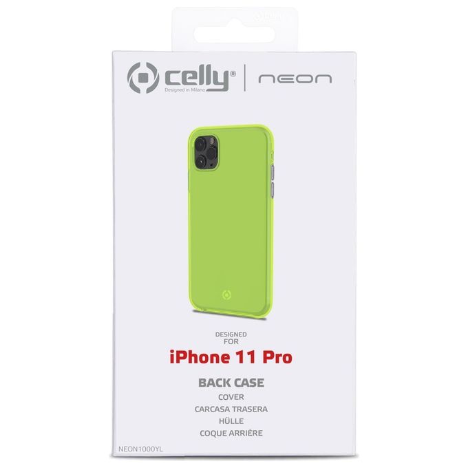Celly Neon Cover per iPhone 11 Pro Giallo