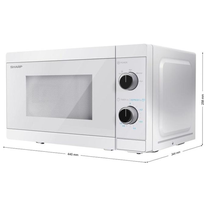 Sharp YC-MS01E-C Forno a Microonde Capacita' 20 Litri Potenza 800W Controllo meccanico 5 Livelli di potenza Bianco