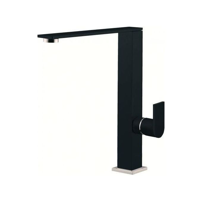 Elleci MKKFLA86 Flat Miscelatore monocomando con canna alta girevole Design  Nero K86