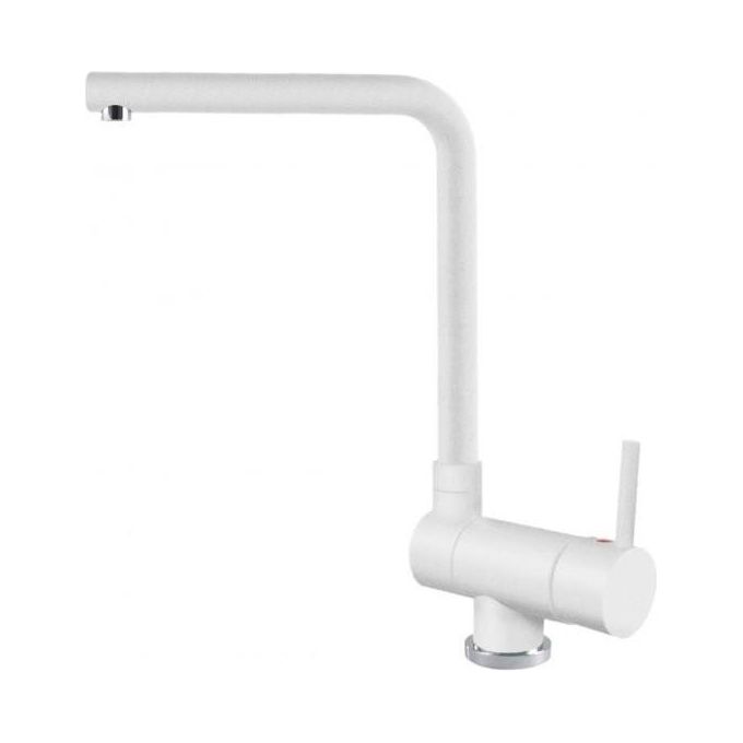 ELLECI MGKDAN68 Danubio Miscelatore monocomando con canna tonda girevole Modern Granitek Bianco Titano 68
