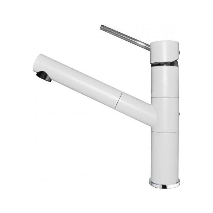 Elleci MGKREN68 Reno Miscelatore monocomando con canna girevole e doccetta estraibile Classic Bianco 68