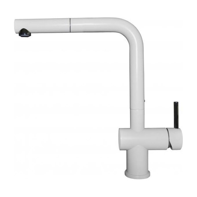 Elleci MGKSTP68 Stream Plus Miscelatore monocomando con canna girevole e doccetta estraibile Modern Bianco 68