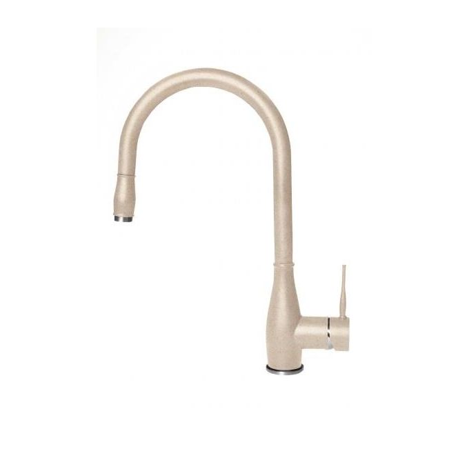 Elleci MGKNEV51 Neva Miscelatore monocomando con canna girevole e doccetta estraibile Classic Avena 51