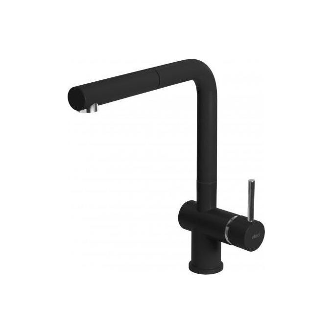 ELLECI MKKSTP86 Stream Plus Miscelatore monocomando con canna girevole e doccetta estraibile Modern Kuro 86