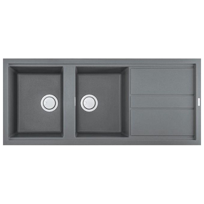 ELLECI LMB50073 Best 500 Lavello Metaltek Titanio gocciolatoio reversibile 2 Vasche 116 cm Grigio