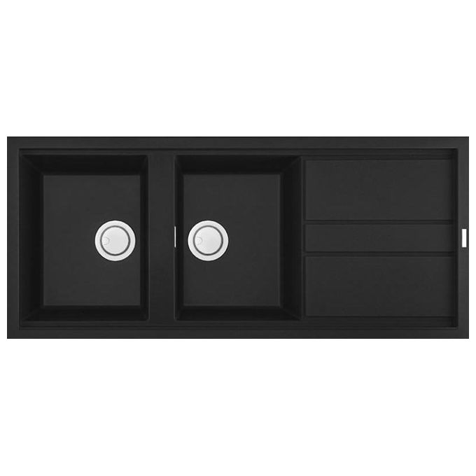 Elleci LGB50040 Best 500 Lavello gocciolatoio reversibile 2 Vasche 116 cm Nero